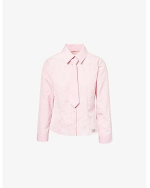 Sandy Liang Levi Tie Woven Shirt - Pink