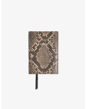 Whistles Snake-Effect Leather Passport Holder - Natural