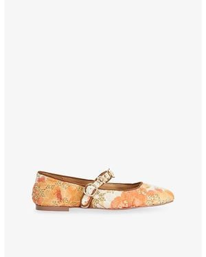 Dune Hennrietta Raffia Mary-Jane Flats - Multicolour