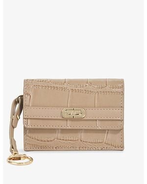 Dune Kimble Reptile-Effect Leather Card Holder - Natural