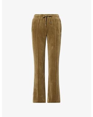 Juicy Couture Tina Rhinestone-Logo Velour Jogging Bottoms - Natural