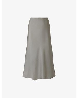 Soeur Fever Bias-Cut Twill Midi Skirt - Gray