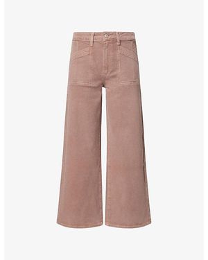 PAIGE Anessa Stitched-Pocket Denim Jeans - Pink