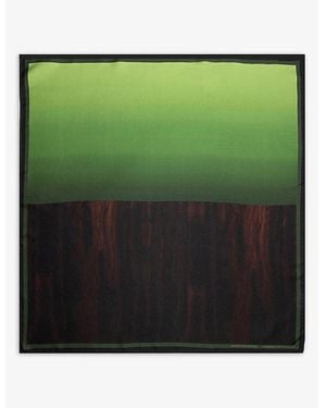 Dries Van Noten Graphic-Print Silk Scarf - Green
