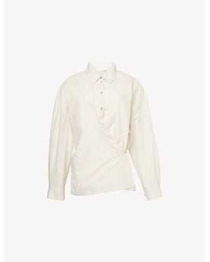 Lemaire Twisted Long-Sleeves Cotton And Silk Shirt - White