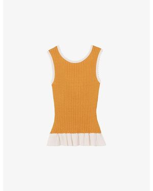 Claudie Pierlot Sleeveless Round-Neck Knitted Top - Orange
