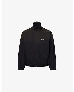 Acne Studios Logo-Print Zip-Pocket Cotton Jacket - Black