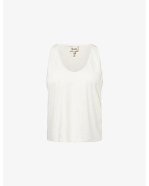 ME+EM Scoop-Neck Stretch-Jersey Top - White