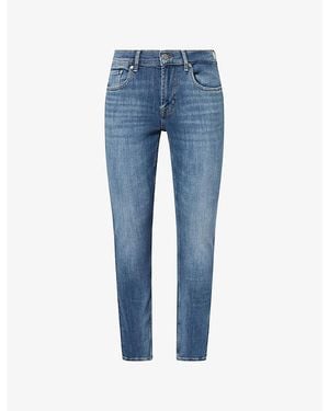 7 For All Mankind Slimmy Tapered-Leg Stretch-Denim Jeans - Blue