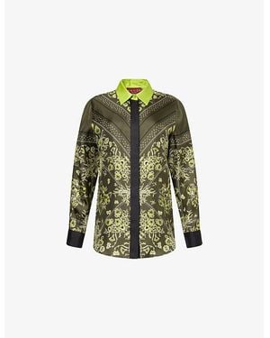 Gucci Floral Scarf Silk Shirt - Green