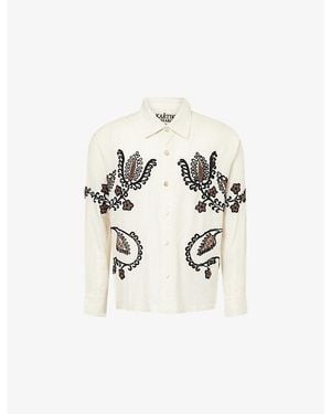 Kartik Research Bead Embroidered Cotton Shirt - White