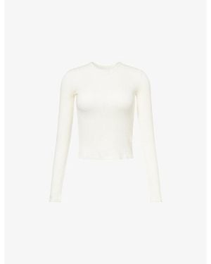 Citizens of Humanity Pilar Waffle Crewneck Cotton-Jersey Top - White