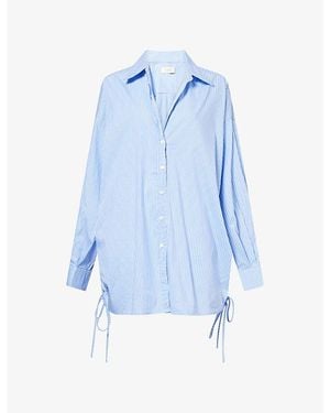 Dissh Mathilde Pinstripe Cotton-Blend Shirt - Blue