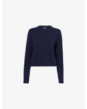 ME+EM Round-Neck Cropped Cashmere Jumper - Blue