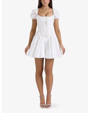 organza mini dress white Sugar Thrillz Floral Organza Mini Dress