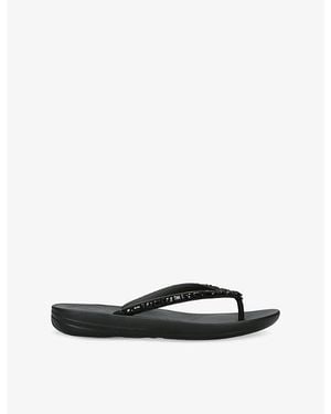 Fitflop Iqushion Leather Sandals - Black