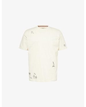 Paul Smith Embroidered Cotton-Jersey T-Shirt - Natural