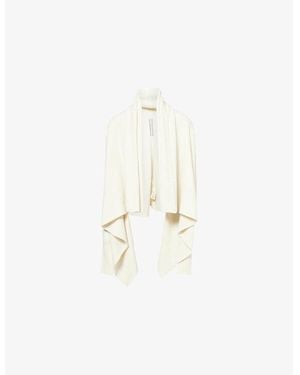 Rick Owens Hooded Medium Wrap Knitted Cardigan - White