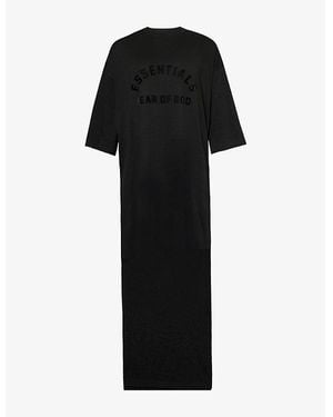 Fear Of God Logo-Print Cotton-Blend Maxi T-Shirt Dress - Black