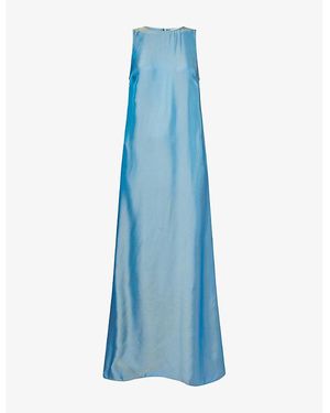 Samsøe & Samsøe Saingrid A-Line Viscose And Silk-Blend Maxi Dress - Blue