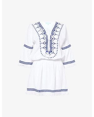 Melissa Odabash Martina Cotton-Linen Mini Beach Dress - White