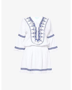 Melissa Odabash Martina Cotton-Linen Mini Beach Dress - White