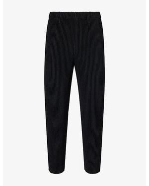 Homme Plissé Issey Miyake Basics Straight-Leg Knitted Trousers - Black