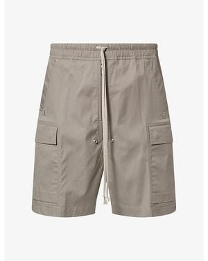 Rick Owens Cargobela Patch-Pocket Cotton-Blend Shorts - Gray