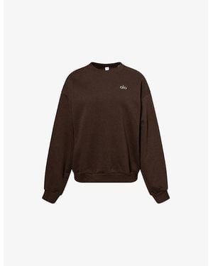 Alo Yoga Accolade Round-Neck Cotton-Blend Sweatshirt - Brown
