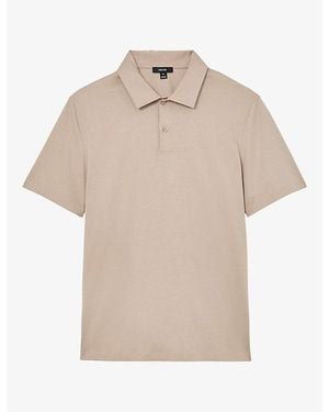 Reiss Earl Air-Water Short-Sleeve Cotton Polo - Natural