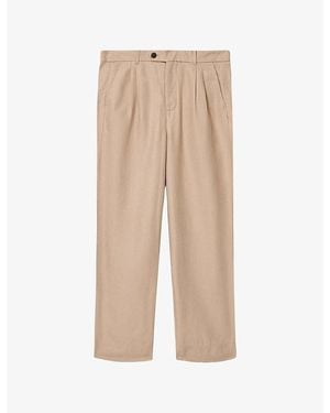 AllSaints Roland Straight-Leg Cotton And Linen-Blend Pants - Natural