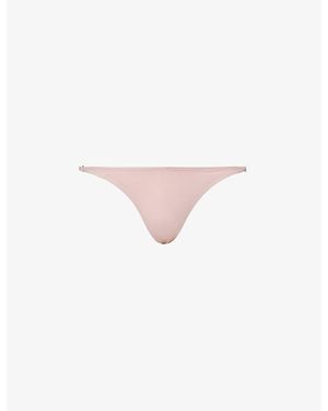 Calvin Klein Sculpt Mid-Rise High-Leg Woven Thong - Pink