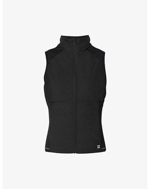 Sweaty Betty Limitless Pro Run Reflective-Logo Recycled-Polyester Gilet - Black