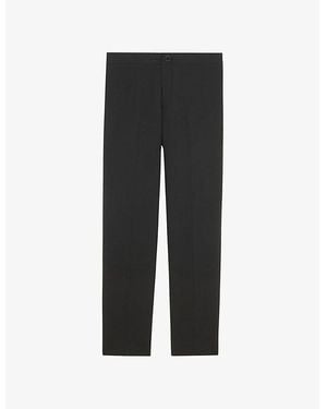 Sandro High-Rise Stretch-Jersey Pants - Black