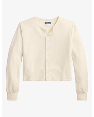 Polo Ralph Lauren Round-Neck Long-Sleeved Cotton Cardigan - White