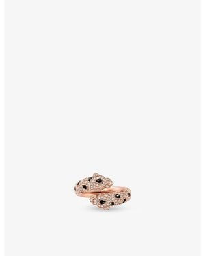 Cartier Panthère De 18Ct Rose- 0.3Ct Onyx, Emerald And 0.92Ct Brilliant-Cut Diamond Ring - White