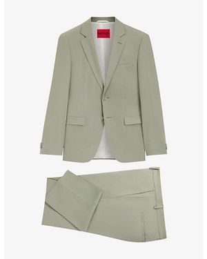 HUGO Notch-Lapel Extra Slim-Fit Wool-Blend Suit - Green