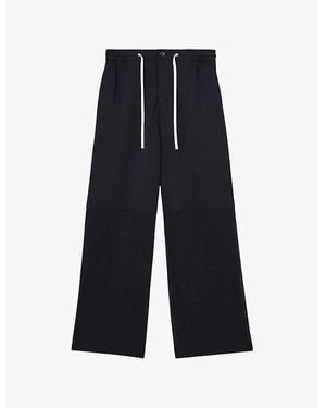 Reiss X Les 100 Ciels Lenny Wide-Leg Jersey Jogging Bottoms - Blue