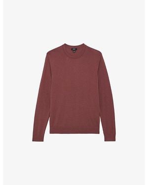 Reiss Wessex Crewneck Wool Jumper - Red