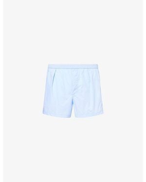 Tom Ford Logo-Waistband Stretch Cotton-Poplin Boxer Briefs - Blue