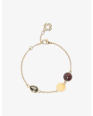 Maje Crystal-Embellished-Toned Brass Bracelet - Metallic