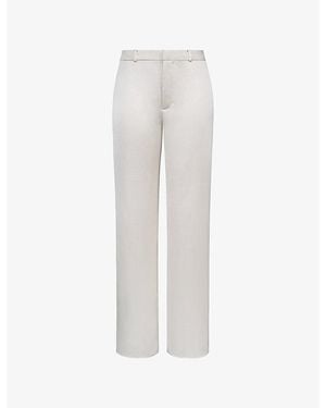 House Of Cb Amaria Relaxed-Fit Satin Trousers - White