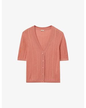 JOSEPH Sens Ribbed Silk And Cotton Cardigan - Pink