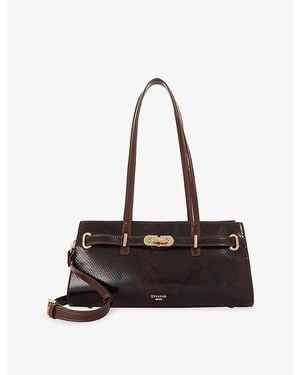 Dune Depend East-West Medium Leather Tote Bag - Black