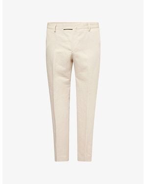 Hackett Kensington Slim-Fit Cotton-Linen Trousers - Natural
