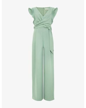Phase Eight Petite Ayla Wide-Leg Woven Jumpsuit - Green
