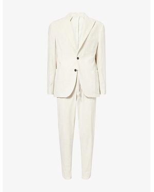 Eleventy Notched-Lapel Straight-Leg Corduroy Suit - Natural