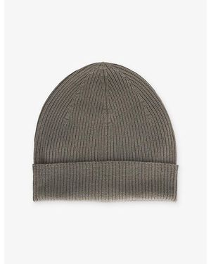 Rick Owens Ribbed Knitted Beanie Hat - Grey