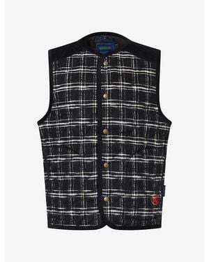Nicholas Daley Lavenham Riot Check Cotton Gilet - Black