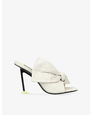 Givenchy Boudoir Bow 95 Heeled Leather Sandals - White